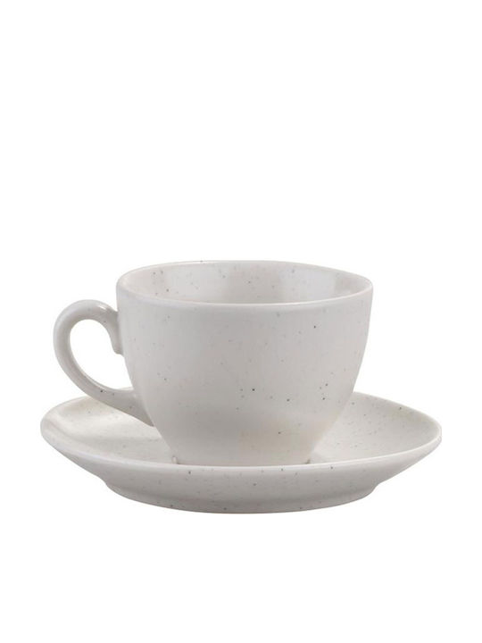 Kutahya Porselen Set of Cups Coffee Porcelain Beige 6pcs