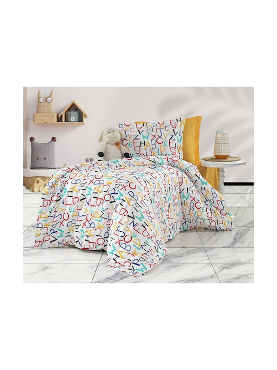 MayHome Set Kids Duvet Cover Semi-double with Pillowcase Cotton Yellow 180x240cm