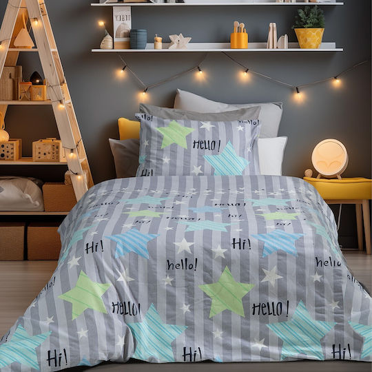 Beauty Home Set Kids Duvet Cover Single with Pillowcase Gray 160x240cm