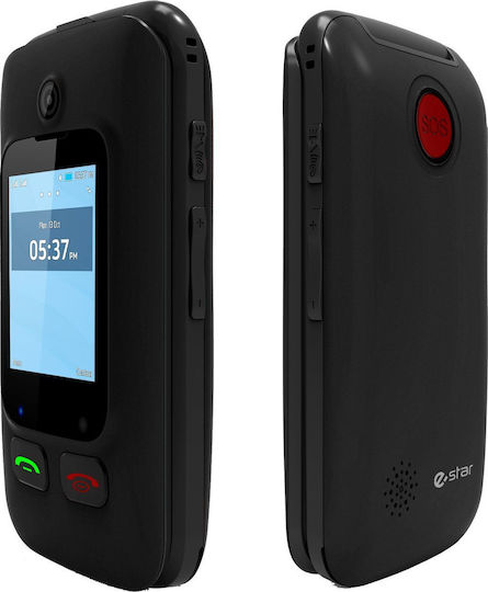 eStar Digni Flip Dual SIM Mobile with Large Buttons Black