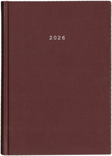 Next Дневник 2026 Classic Дневен Твърда Корица Бордо 17x25см Възможност За Печат
