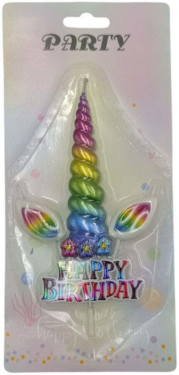 Свещ За Торта За Рожден Ден Happy Birthday Unicorn 13см