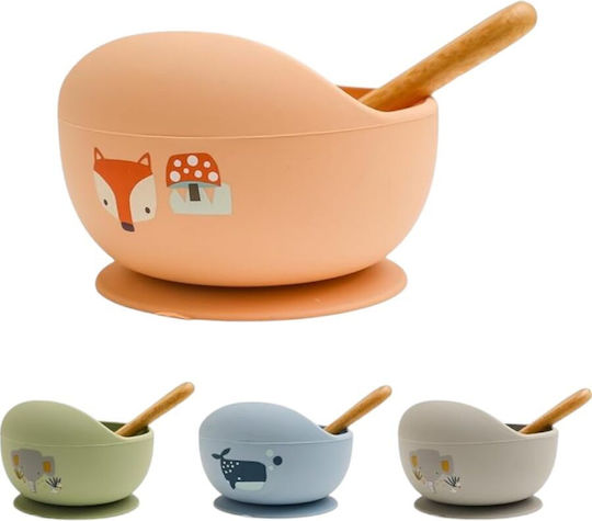 Queen Mother Toddler Food Bowl Fox Made Of Pink Silicone