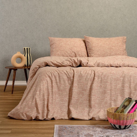 Melinen Sheet Set with 2 Pillowcases Super-Double Flannel with Elastic 160x200+30cm. Farrel Apple 3pcs