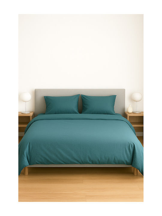 Τ180 Σεντόνι King Size με Λάστιχο 180x200+35εκ. Πετρόλ