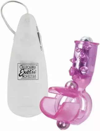 Inel pentru penis cu vibrație California Exotic 076052 10-248 Hook It Up Controller Stimulator clitoridian Roz