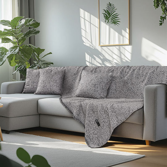 Beauty Home Three-Seater Sofa Throw Chenille 170x290cm Grey 8642TRI