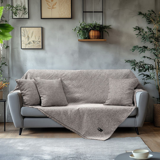 Beauty Home Σετ Ριχτάρια 3τμχ Chenille Γκρι