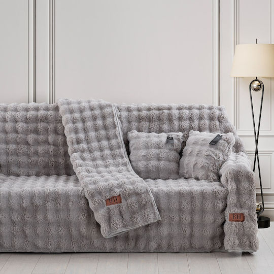 Beauty Home Покривка За Двуместен Диван Космат 180x250см Сива