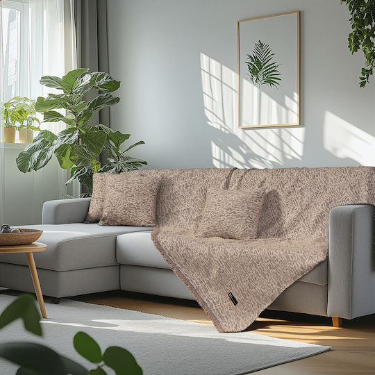 Beauty Home Ριχτάρι Τριθέσιου Καναπέ Chenille 170x290εκ. Μπεζ