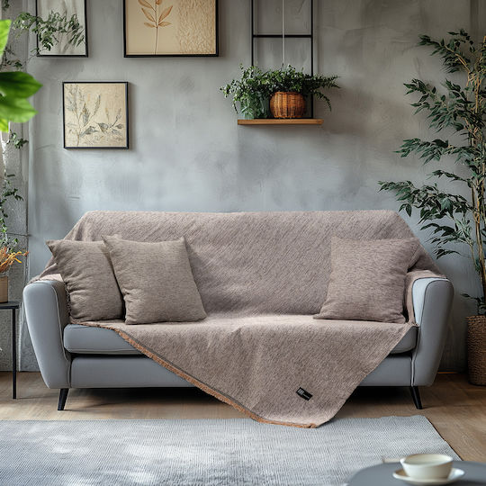 Beauty Home Sofa Throw 2 Seater Chenille 170x240cm Beige 8645DITH