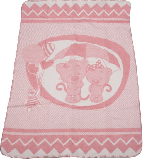 Kamtex Baby Одеяло Детско легло Флийс Розов 90x120см.