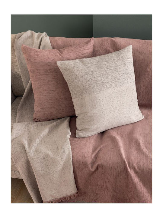 Palamaiki Parva Armchair Throw Two Sides Chenille 170x170cm Pink