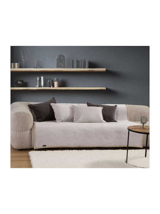 Nef-Nef Homeware New Tanger Decken & Couchdecken Viersitzer-Sofa Überwurf Zakar 180x350cm N.l. Grau/Ecru