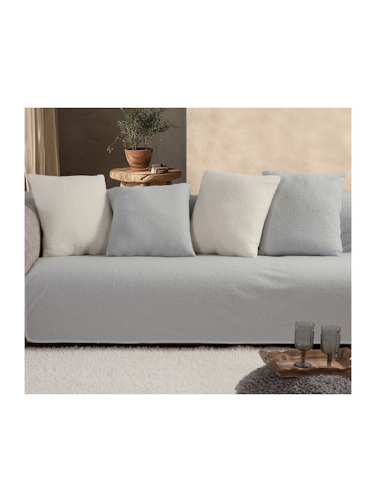 Nef-Nef Homeware Ριχτάρι Πολυθρόνας Γούνινο 180x180εκ. Silver