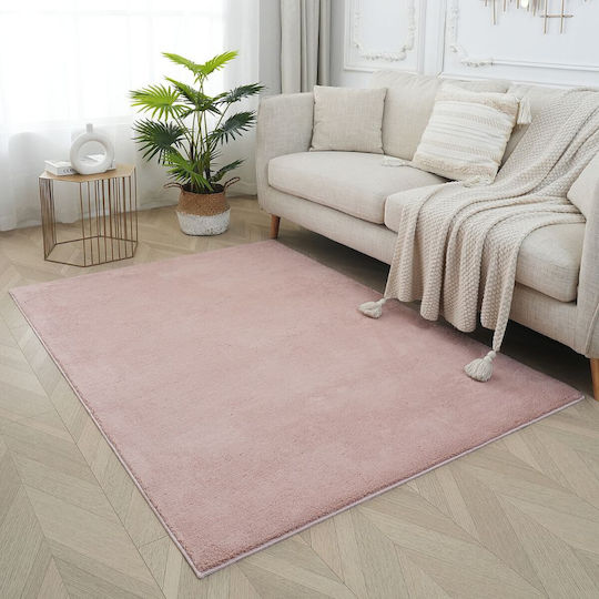 Homeone Velvet Χαλί Ορθογώνιο Shaggy Απαλό Ροζ 200x290cm