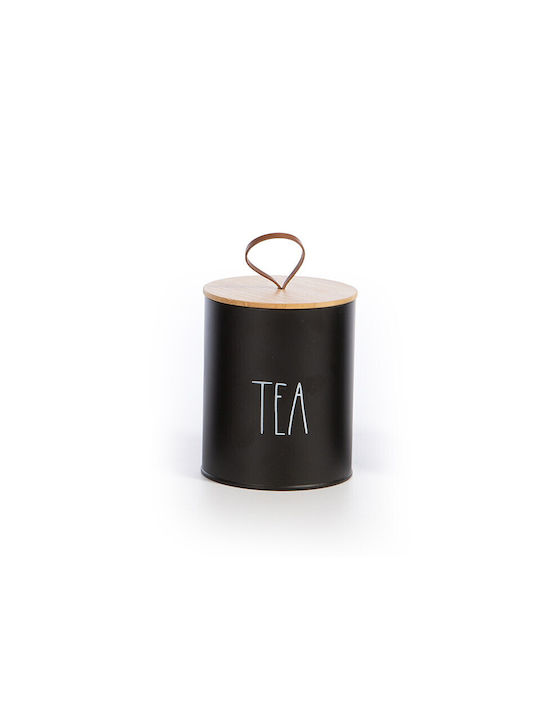 Nef-Nef Homeware Tea Time Vase for Tea with Lid Metallic Black 10.4x10.4x13cm