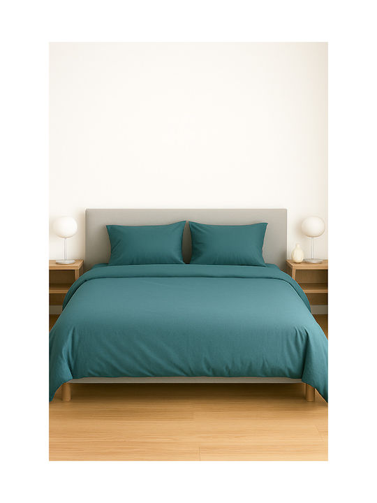 Τ180 Pillowcase with Envelope Cover Petrol 53x73cm.