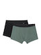 Herren Boxershorts Schwarz mit Mustern 2Packung