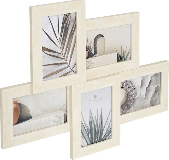Anaya Wall-mounted Plastic Photo Frame with Ecru Frame