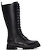 Leather Women's Boots with Laces Black