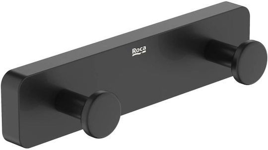 Roca Double Wall-Mounted Bathroom Hook Black