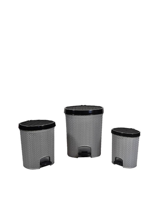 Sidi Home Plast Πλαστικό Καλαθάκι Μπάνιου Ασημί