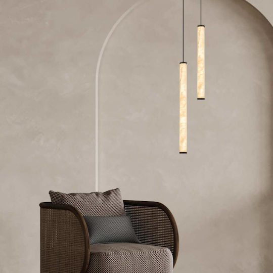 Zambelis Lights Κρεμαστό Φωτιστικό Μαύρο LED με Θερμό Λευκό Φως