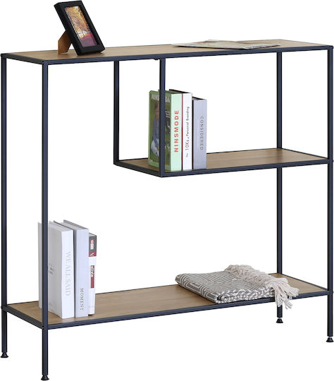 Βιβλιοθήκη Yarwood Δρυς/μαύρο 100x33x96εκ.