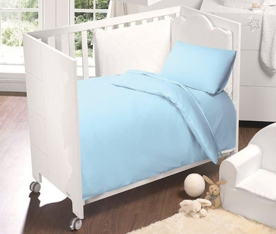 MayHome Baby Sheets Set Crib Cotton Light Blue 120x160cm
