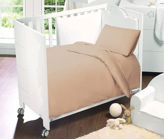 MayHome Baby Sheets Set Crib Cotton Beige 120x160cm