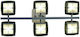 Discontinued Six-Light Fixture 22198 Double Glass Square