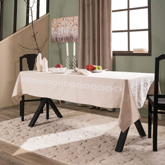 Teoran Tablecloth Cotton Albas 01 155x230cm