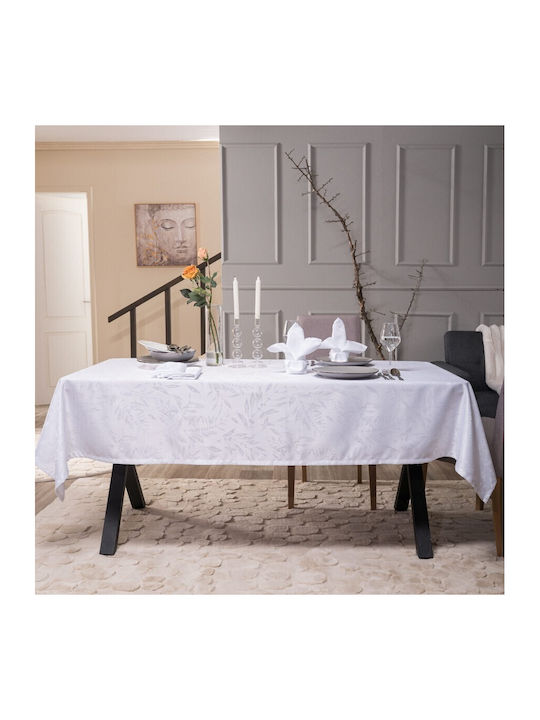 Teoran Tablecloth Drancy White 160x250cm