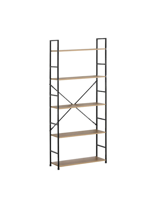 Bibliotecă Darrow Stejar/Negru 58.6x23.5x144 cm