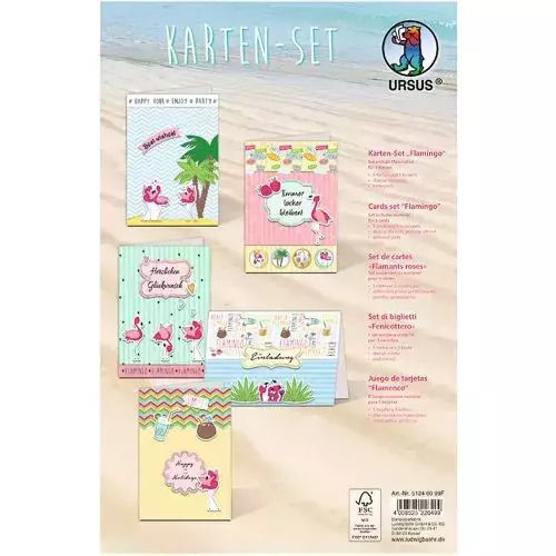 Комплект За Декориране На Карти Creative Card Ursus Flamingo 226499 1-28 5 Карти 5 Пликове