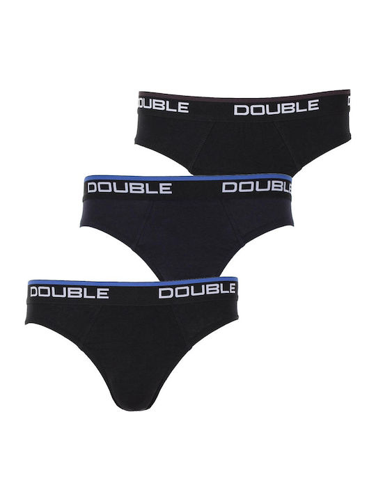 Double Mbs-1 Slipuri pentru bărbați Black 3Pachet