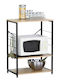 ArteLibre Fairwyn Kitchen Rack Metallic 3 Tiers Black 60x40x82cm