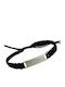 Theodora's Jewellery Bracelet Macrame Light-colored text engraving on 1 side made of Silver