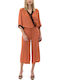 Women's Short-sleeved One-piece Suit ORANGE