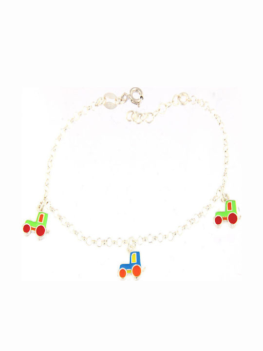 Kinderarmbänder Kette 925° Drei Züge Emaille aus Silber Kinderarmbänder Kette 925° Drei Züge Emaille aus Silber