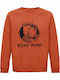 Unisex Organic Cotton Sweatshirt "Stay Punk" Sweet Orange