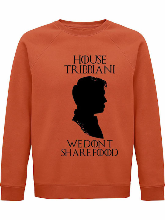 Sweatshirt Unisex Organic "house Tribbiani We Don't Share Food Friends" Sweet Orange