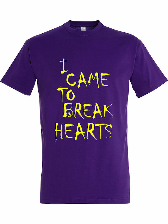 Unisex T-shirt "I Came To Break Hearts" Dark Pu...