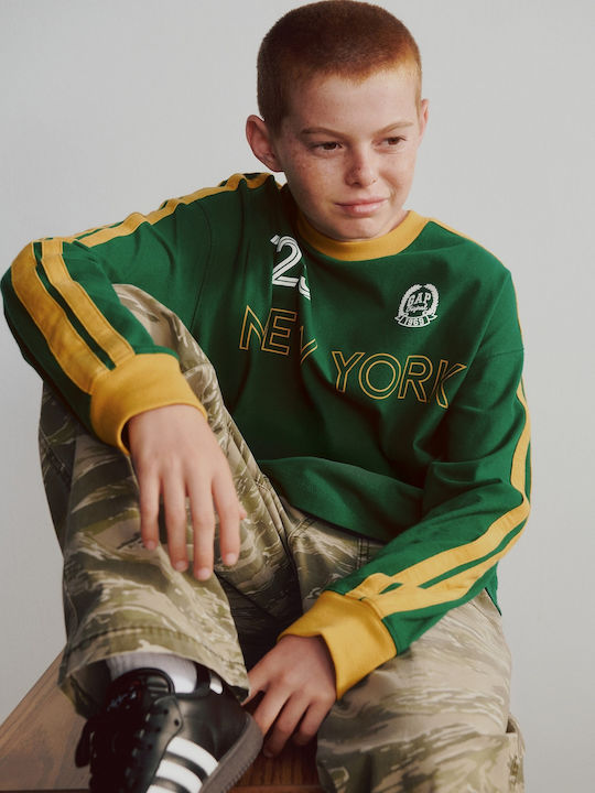 Kids Long-Sleeved Blouse Palisade Green Logo