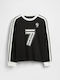 Kids Long-sleeved Black Logo Top