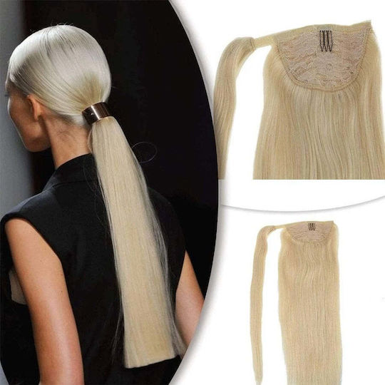 Remy Hair Extension with Natural Hair Remy in Blonde Platinum Color 60 50cm