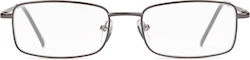 Herren Lesebrille +2.50 in Silber Farbe #D-GUNMETAL-ACQUA+2.50