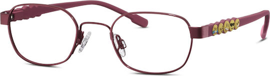 Kids Metal Prescription Eyeglass Frame Made of Titanium Fuchsia ES830133-50