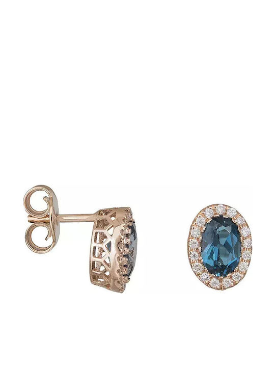 Earrings made of Pink Gold with Diamond Earrings made of Pink Gold with Diamond